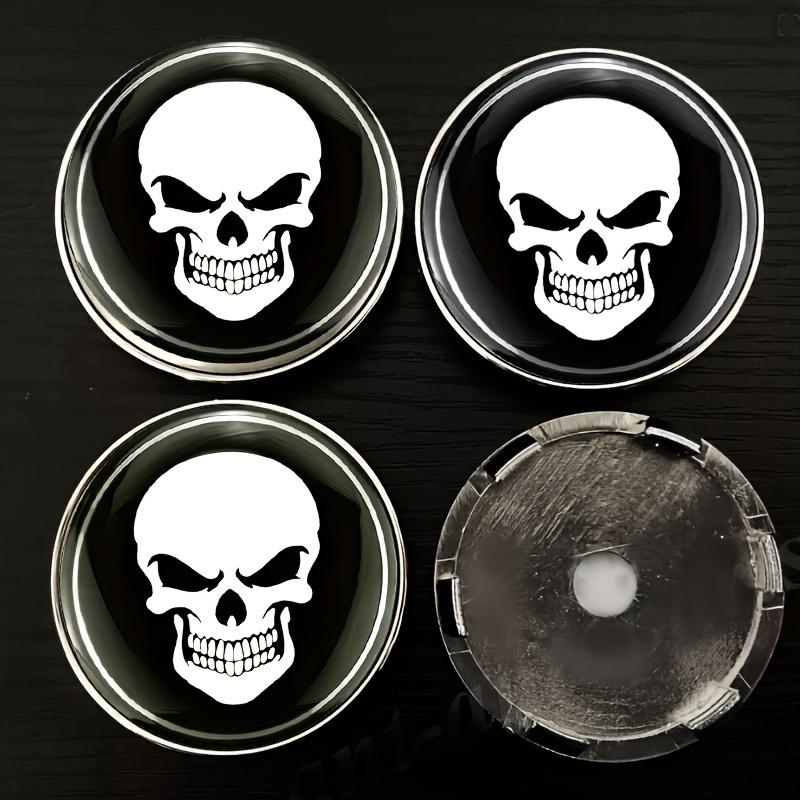 4pcs Skull Design Wheel Center Hub Caps - 2.36" Fit Emblem Covers for Cars, Motorcycles, Trucks & SUVs