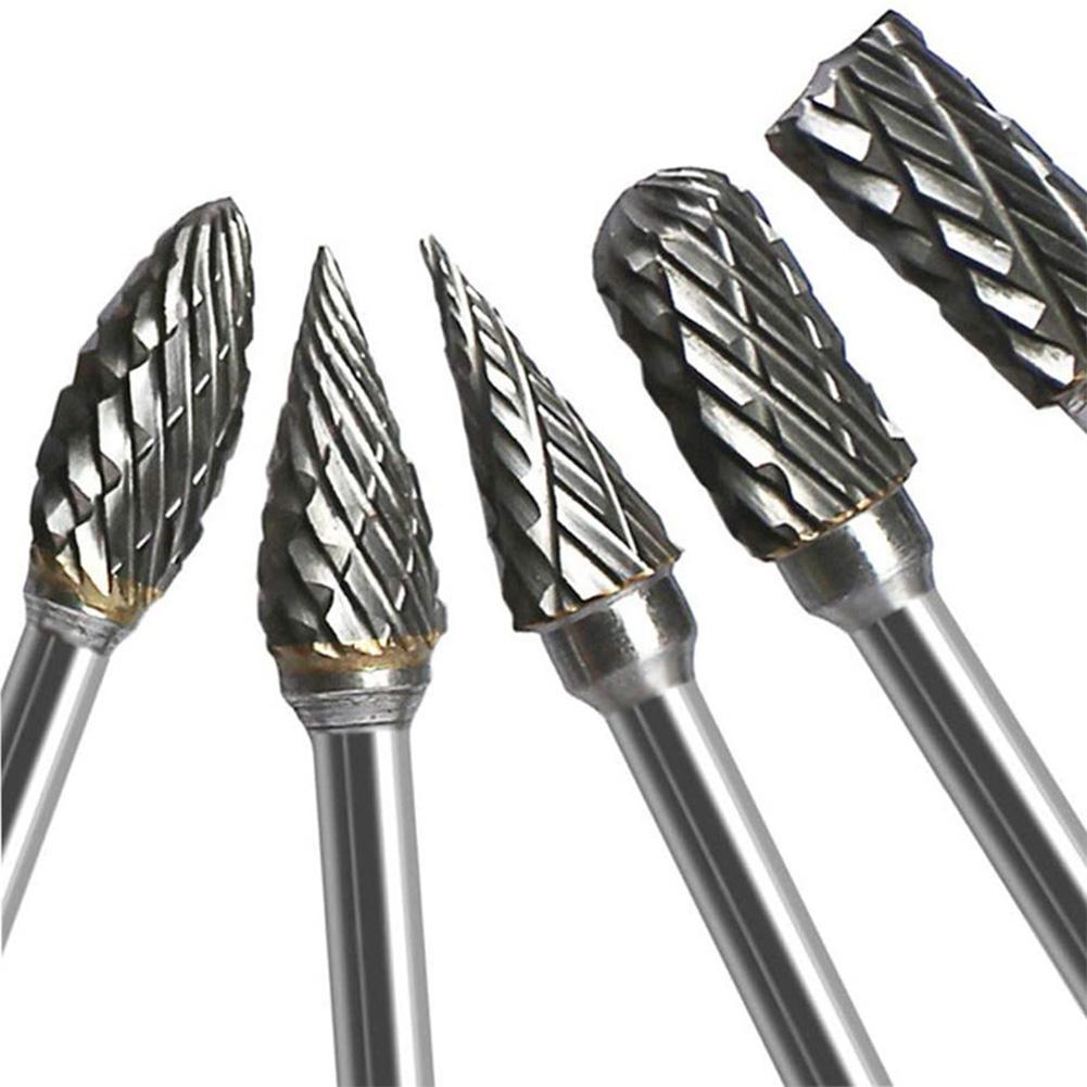 10Pcs Rotary File Rasp 1/8 Inch Shank Solid Tungsten Carbide Rotary Burr Set for Metal Welds Carving Cutting Engraving Porting
