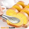 10 Pcs BBQ Food Tong 7 Inch Kitchen Cooking Tong Stainless Steel Toaster Bread Tongs Heat Resistant Cooking Clamp for Restaurant