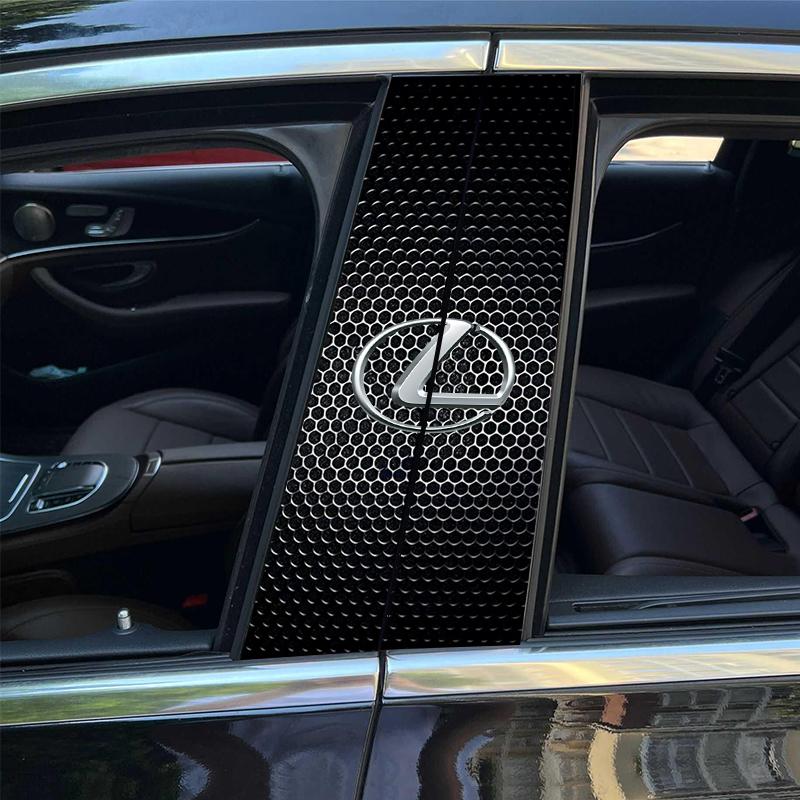 2Pcs Car B-pillar Sticker Door Center Pillar Anti-Scratch Decals For Lexus F-SPORT ES RX NX LS UX LM LX GX LC RZ IS CT GS RC HS AEU1