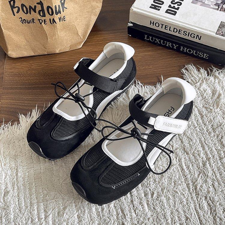 

Виноградная мама студияли уродливые милые липучки контрастного цвета шнурок мягкая подошва спортивные повседневные туфли Мэри Джейн женские весна лето 35