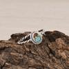 Artisan Handcrafted Kingman Turquoise Solitaire – Oxidized Silver Rope Band Ring – December Birthstone