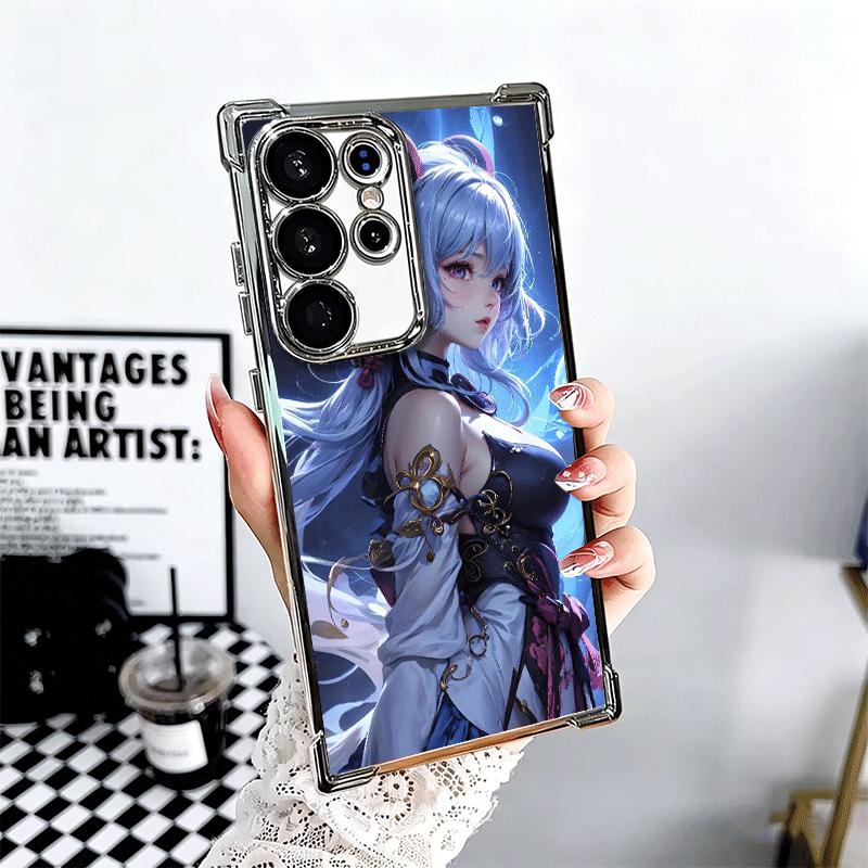 Genshin Impact Ganyu Plating Phone Case For Samsung Galaxy S24 S25 FE S26 Edge S23 Ultra S22 S21 Plus S20 Anti-Fall Airabag Cove