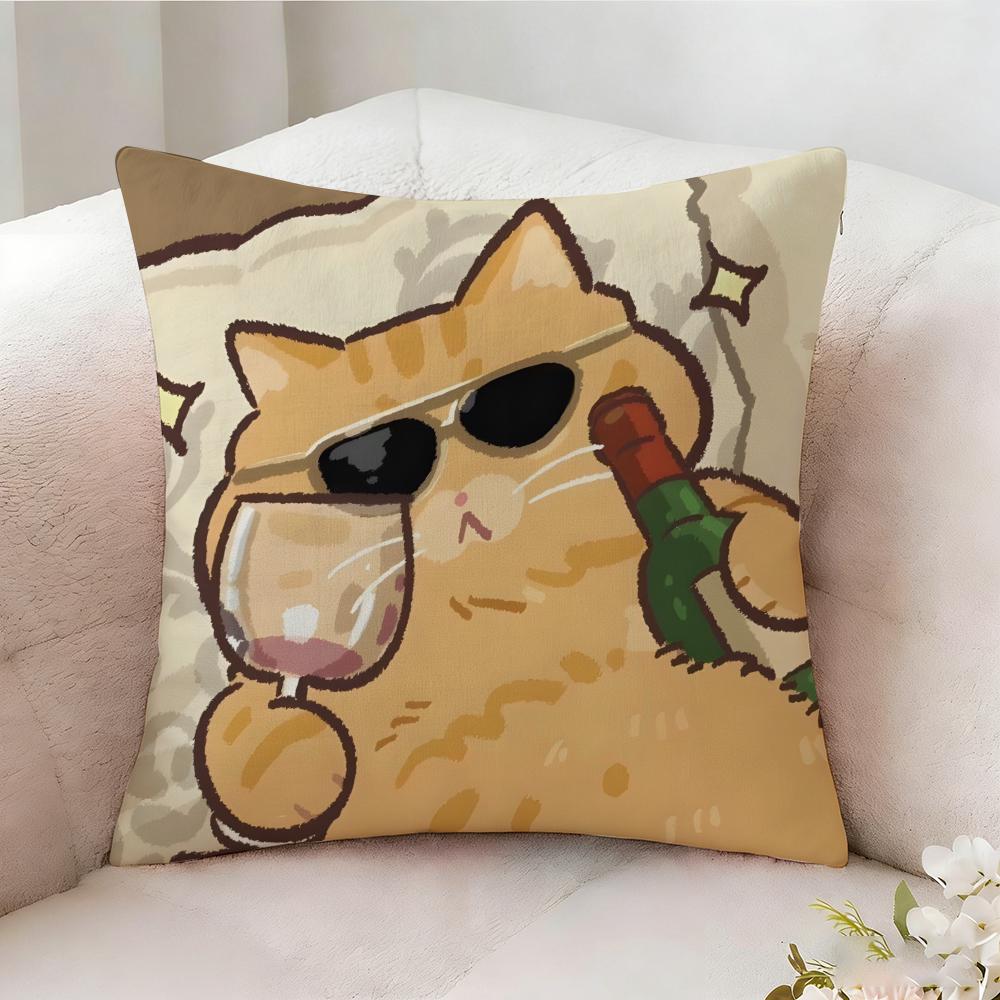 Oil Painting Of A Quirky Fun Rabbit Pillow Case Pillowcase Doublesided Printed Sofa Cushion Bedroom Headboard Pillow