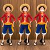 One Piece Anime Figure Confident Smiley Luffy Three Form Face Changing Action Figurine Doll PVC Model Toys Collection Gifts