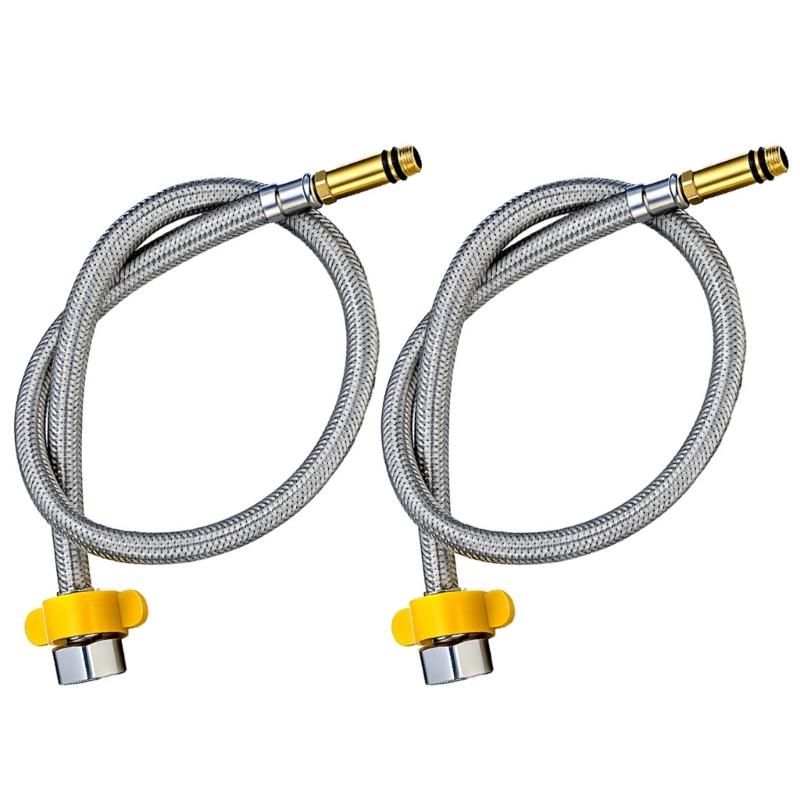 2Pcs Stainless Steel Shower Hose Faucet Water Inlet Hose Washbasin Water Pipe Faucet Hose Hot and Cold Water Inlet Pipe