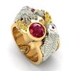 Hip Hop Punk Stil Gold Farbe Drachen Ring Für Männer Intarsien Roten Kristall Ring Hochzeit Finger Ringe Männlichen Schmuck Halloween geschenk