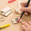 60pcs Blank Wooden Key Chains Rectangle Wood Key Chain Tags to Paint Personalized Key Rings for Engraving DIY Tags Key Craft