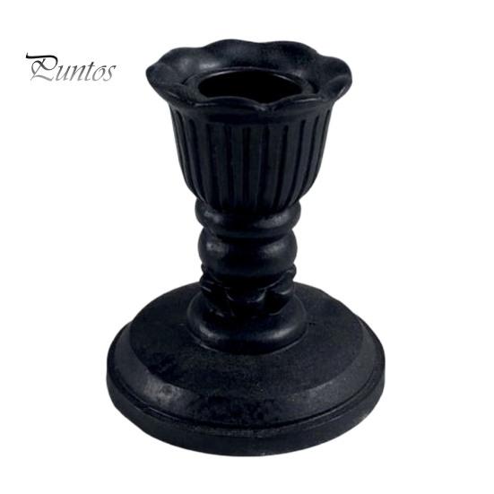European Retro Candle Holder Vintage Taper Holder, Nostalgic Resin Candlestick Decorative Black Stand for Wedding Party Dinning Table Centerpiece Gold