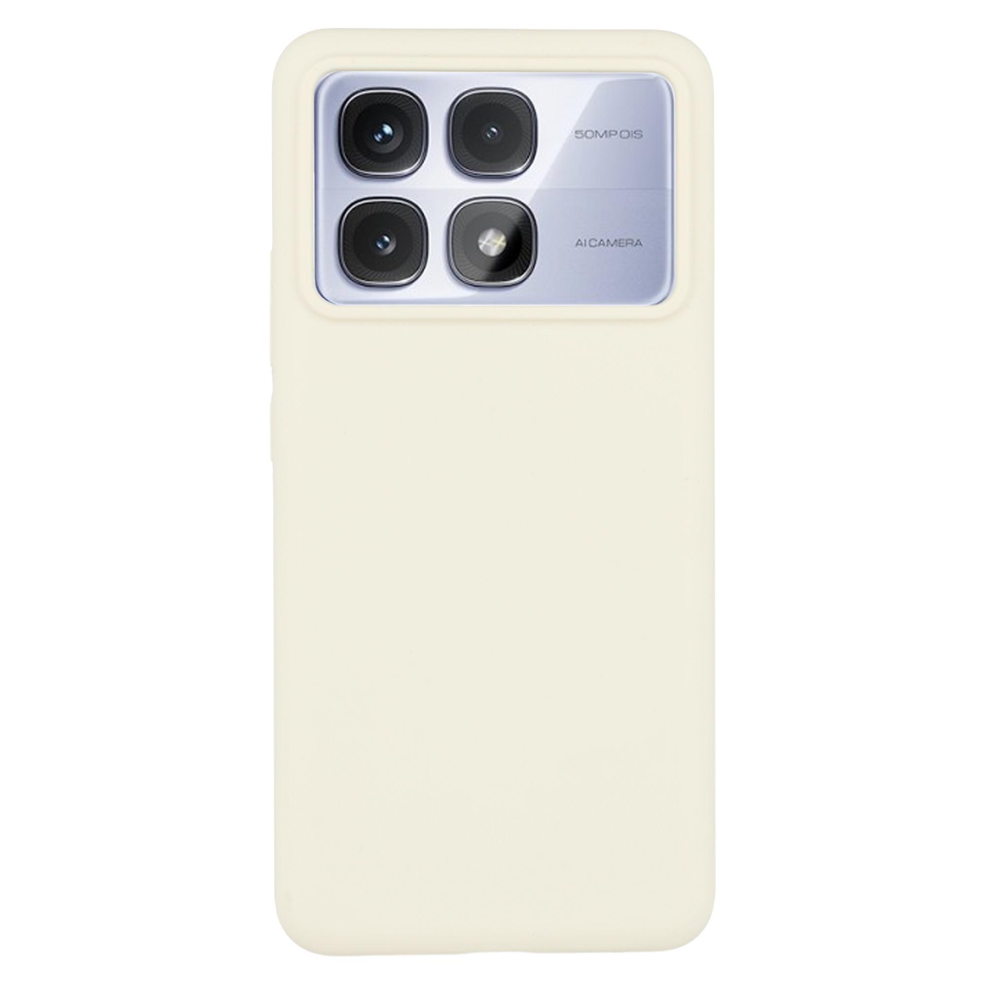 

For Xiaomi Redmi K70E 5G/Poco X6 Pro 5G Cell Phone Case Liquid Silicone Dropproof Cover Beige