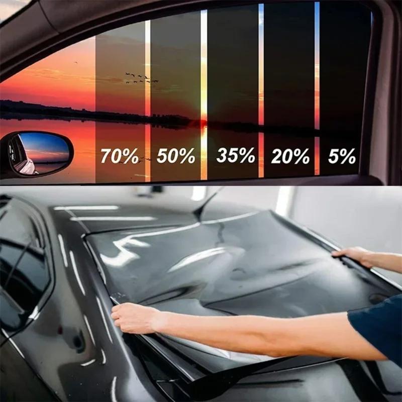 Car Window Sunshade Barrier Film Sun Protective Heat Blocking Transparent Privacy Shield PVC Material Easy Installation
