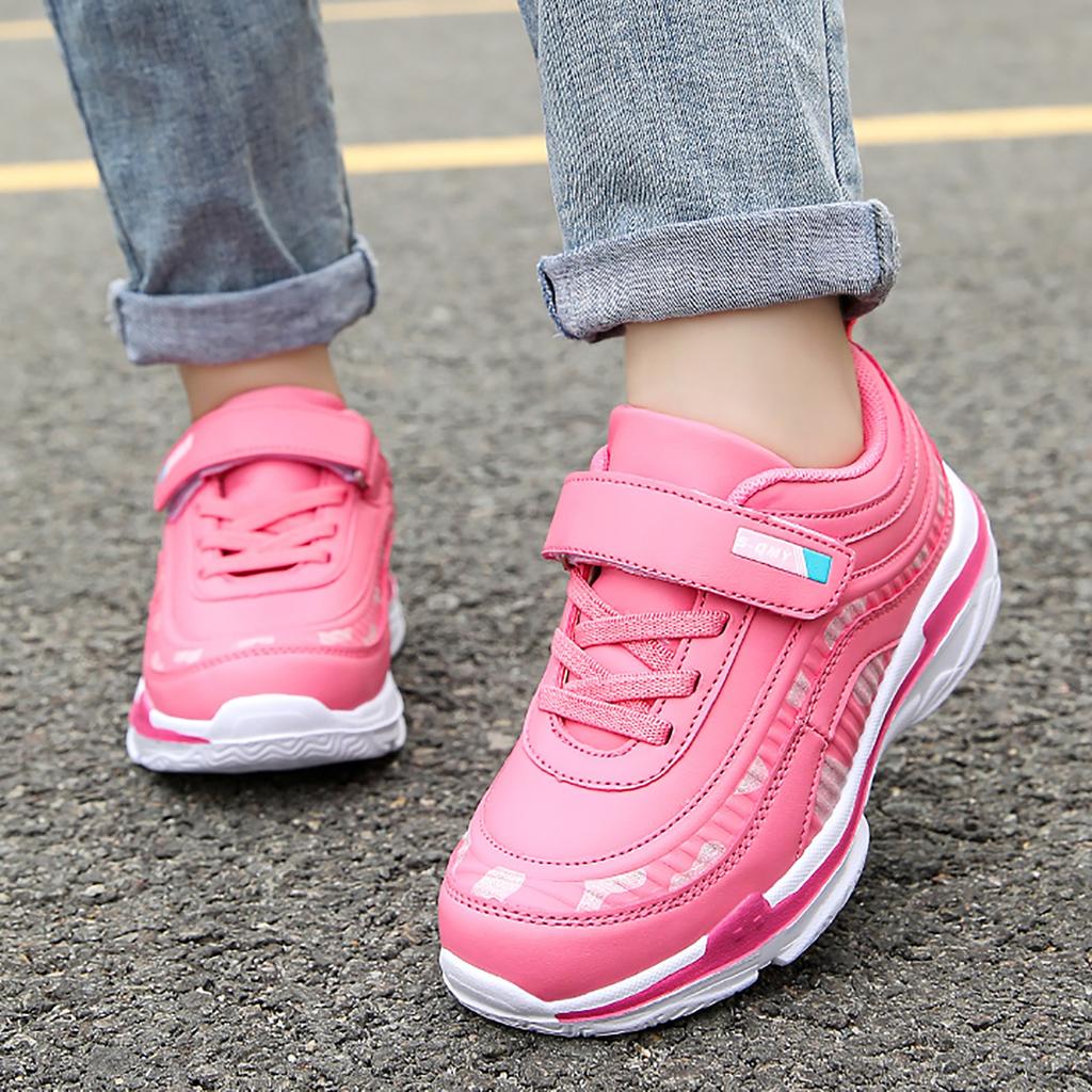 Girls Sport Shoes Waterproof Running Kids Sneakers Casual Leather Pink Breathable Fashion Anti-Slip Lightweight Children Shoes