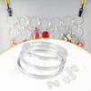 3x Gridwall Shelf Rings, Photo Hanging Display Pictures Decor DIY with S Hook, Wall Grid