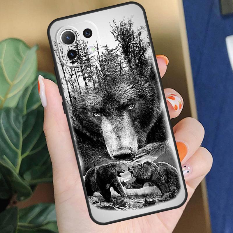Cute Grizzly Bear Case For Xiaomi 15T 14T 13T Pro 14 15 Ultra 17 Pro Max POCO X7 F8 Pro X5 X6 F5 F6 F7 Coque