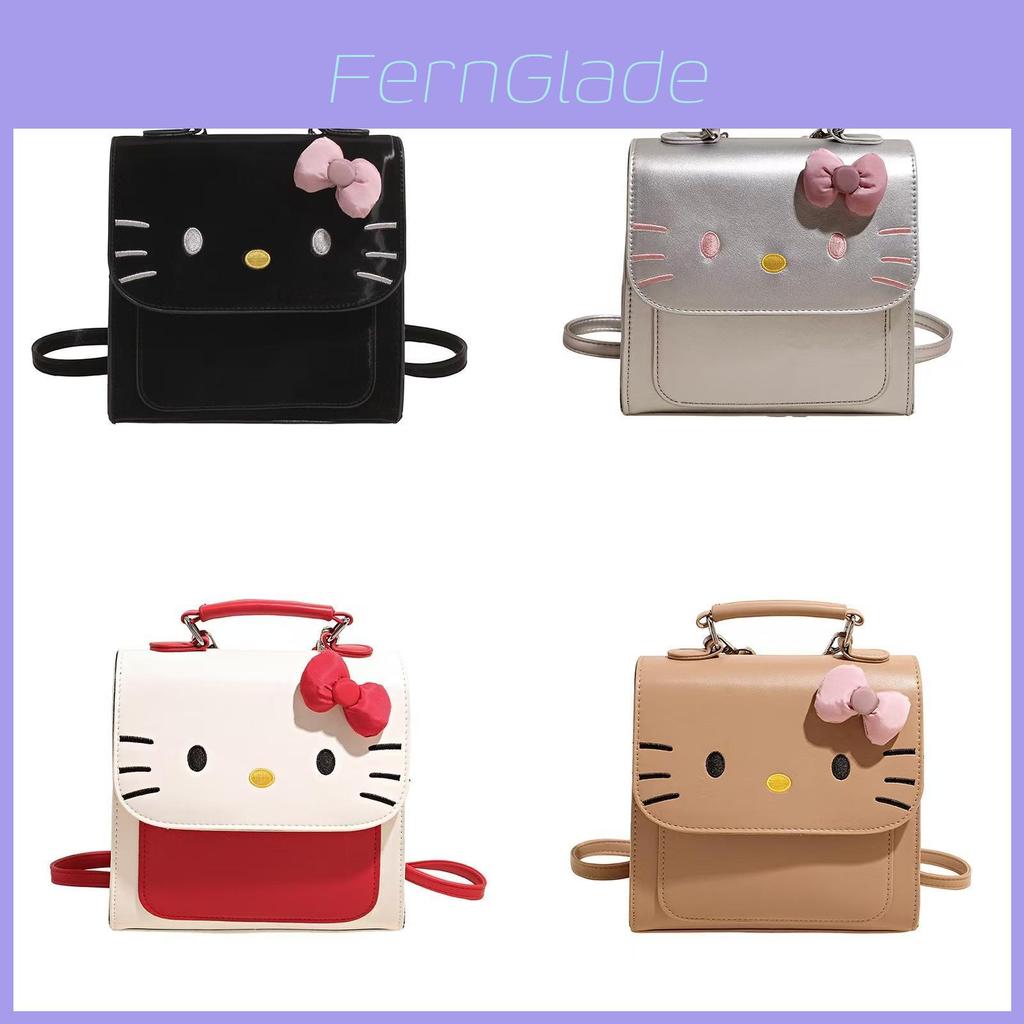 Hello Kitty Cartoon Backpack For Girls And Kids With Pu Material And Spacious Storage