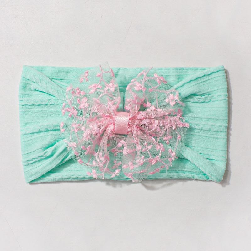 New Jacquard Baby Elastic Headband, Cute Lace Bow Children's Headscarf, Thin Baby Headband