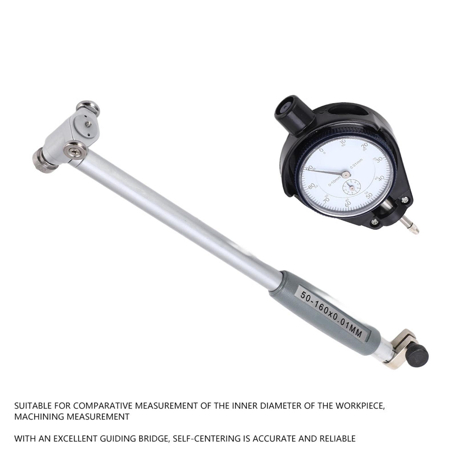 

Cylinder Gauge Indicator Measurement Tool Internal Diameter Gauge Aluminum Alloy High Accuracy Measurement Tool 50‑160mm