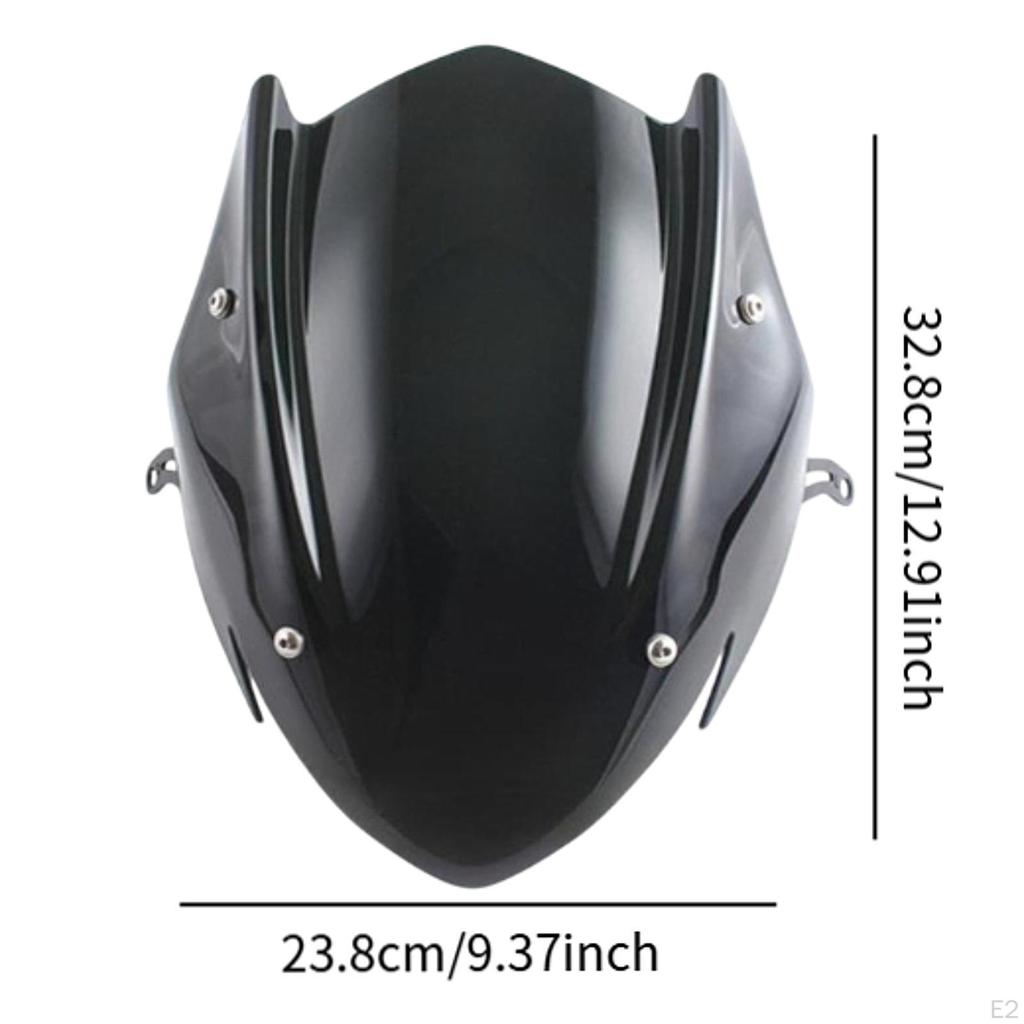 Front Windshield Motorcycle Parts, Wear Resistant, with 2 Brackets Easy To Use Convenient