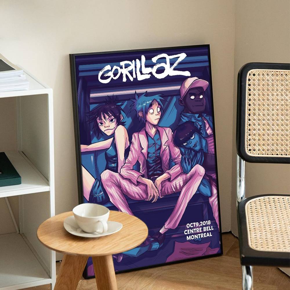 Band G-Gorillaz Classic Vintage Posters Decoracion Painting Wall Art White Kraft Paper Kawaii Room Decor