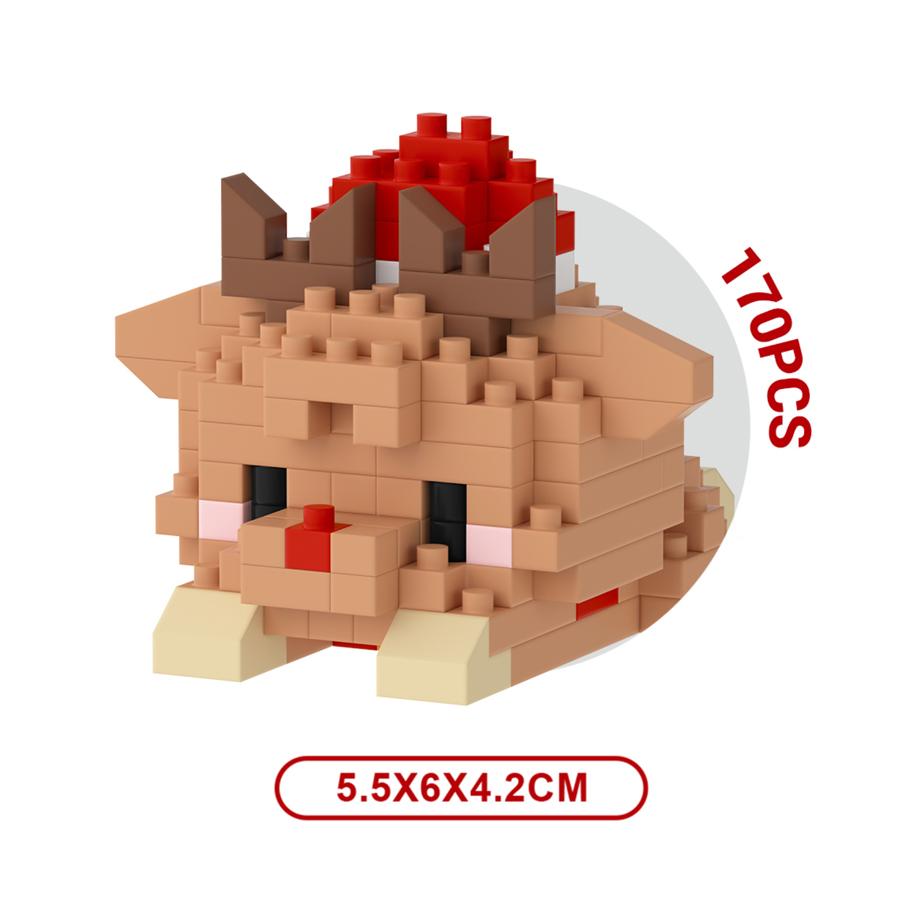 Christimas Toys Micro Building Blocks Toys For Kids Santa Claus Elk DIY Christmas Gifts Decorations