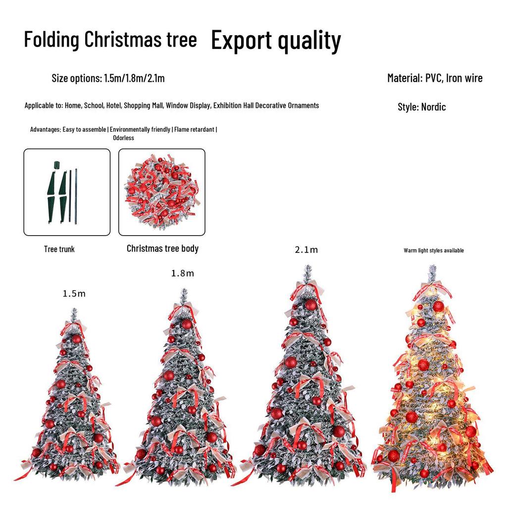 Retractable Encrypted PVC Christmas Tree Set for Home & Mall Decoration