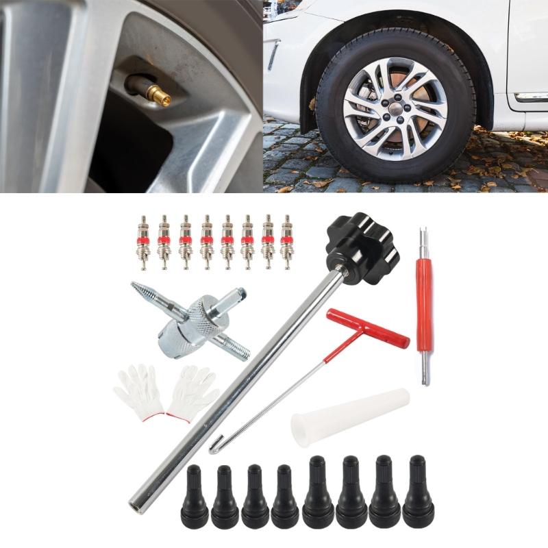 Tire Valves Stem Cores Replacement Tool Kit Quick Change Tire Valves Tool Kit for Replacing Leaky Valves In Motorcycles