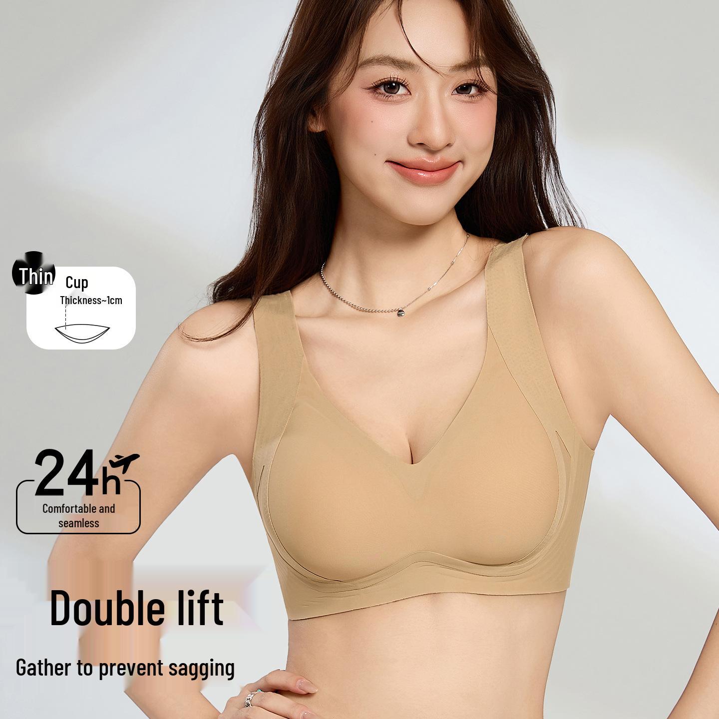 Women s Seamless Push-Up Vest-Style Bra: Anti-Sagging, Lifts, Fixed Cups, Underarm Fat Collection