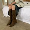 Pointed boots New autumn and winter boots Thick heel high boots but knee long knight boots Women