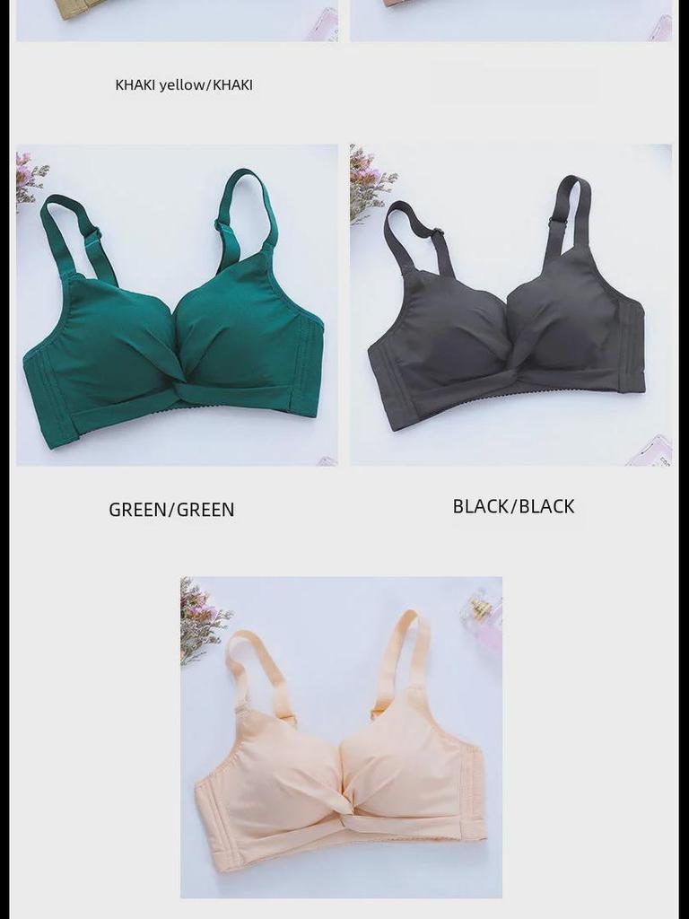 Thai Latex Women's Extra-Thick, Non-Magnetic, Super Gathered, Anti-Sagging, Wire-Free Bra