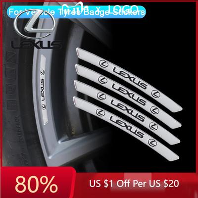 2026 Hot Interior Stickers 4Pcs Car Wheel Hub Rim Badge Stickers Decals Decoration For F SPORT LBX NX RX 350h 450h ES UX 3