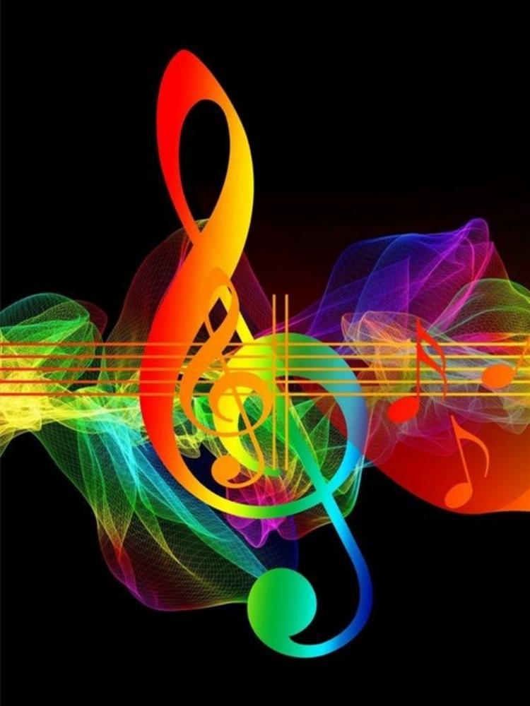 Music Notes Diamond Mosaic Painting 5d Full Drill Round New Abstract Pictures Diamonds Creative Hobby Gift Embroidery