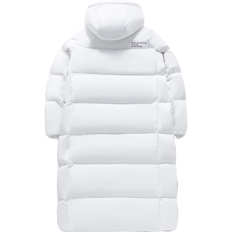 Fila Fusion 2023 Winter New Womens Long Down Jacket Fashion Warm Hooded Coat Women outerwear Standard-White T11W341910F-WT