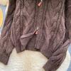 Autumn Winter Women Casual Turtleneck Zipper Twist Knitted Sweater Cardigans Tops Jacket Coat
