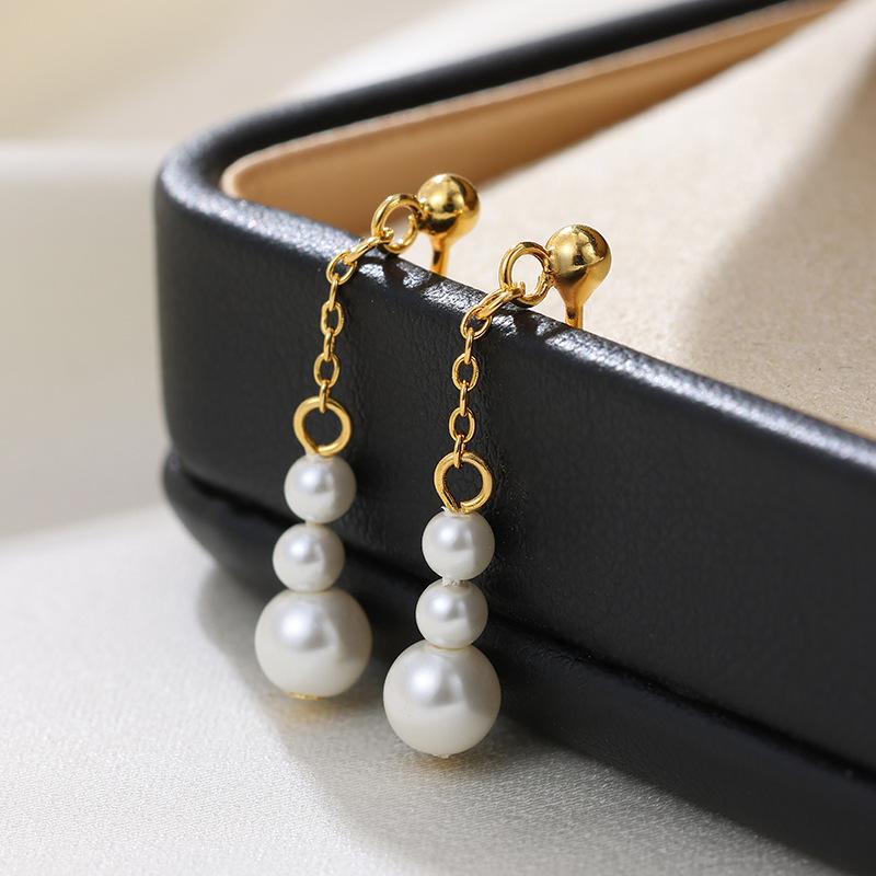 

Real 925 Sterling Silver French Temperament Shell Pearl Tassel Earring for Women Wedding Party Fine S925 Jewelry