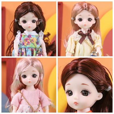 Dress Up Simulierte Augenscharnierpuppe mit Kleidung, abnehmbare Gelenke, Puppe, BJD-Puppen, Mädchengeschenke