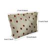 Chic Makeup Bag Lightweight Corduroy Makeup Bag Chic Cherry Pattern Red Cherries White with Golden Zipper Toiletries