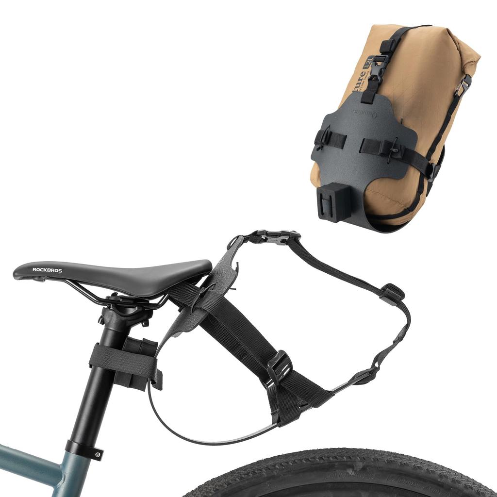 Qunature Bicycle Saddlebag Bracket - Lightweight, Adjustable, Easy Installation, Seatpost Storage Rack for Road and Mountain Bikes