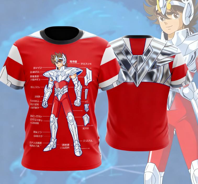Anime Saint Seiya Pegasus Cosplay 3D Children's T-Shirt Fashion Cool Daily Unisex T Shirt Street Personality Y2k Tops Summer Clothing