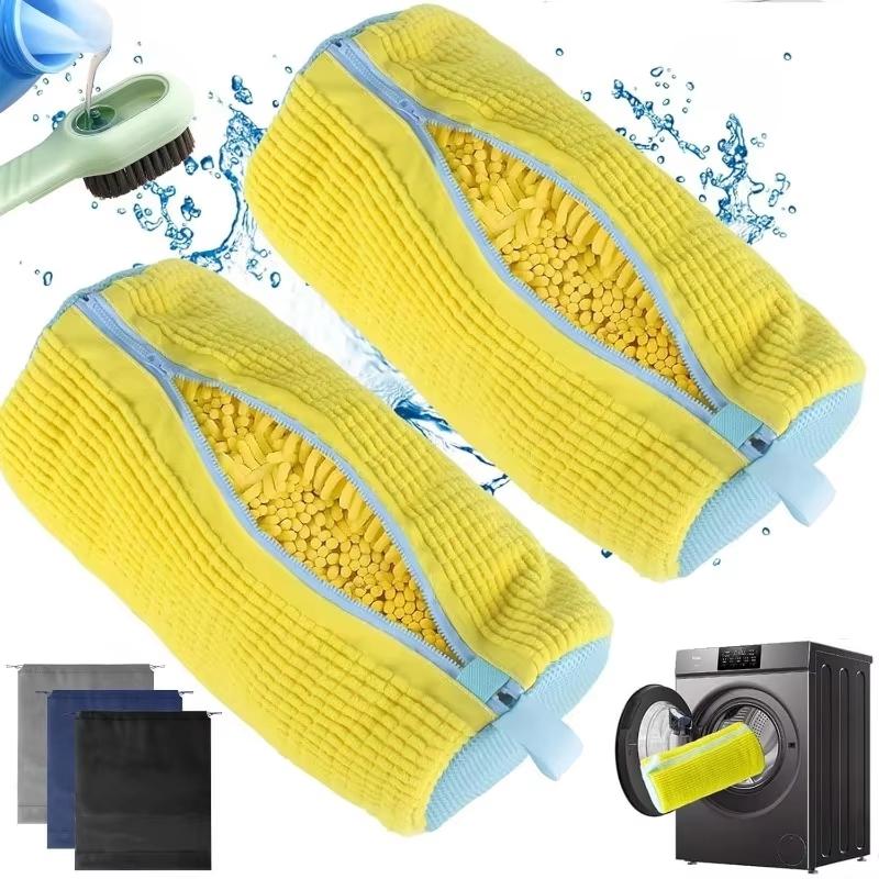 Shoe Washing Bag with Zipper Padded Laundry Net for Sneakers Baseball Hat Machine Wash Protective Cage