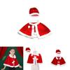 Luxurious Xmas Adult Kid Christmas Velvet Red Cloak With Matching Hat