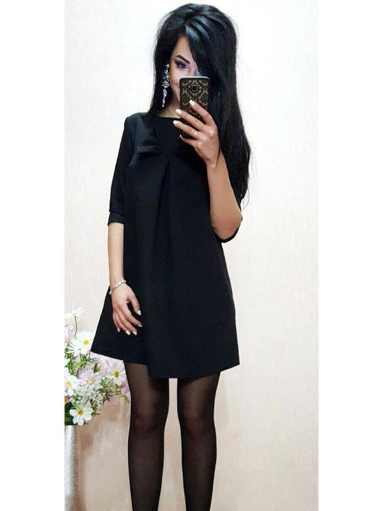 Sladké šaty s mašlí a polovičním rukávem