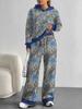 Gradual Change European and American Autumn and Winter Casual Long-sleeved Suit Women's Hooded Sweater Trousers Two-piece Set