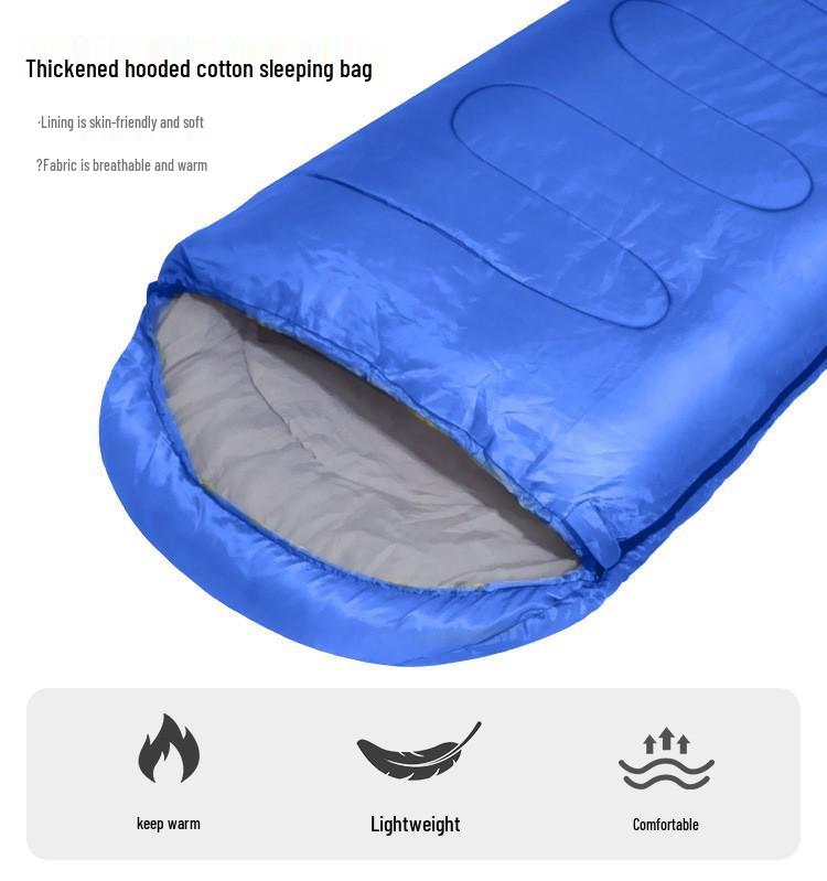 Adult Emergency Relief Sleeping Bag with Hood - Dirt-Proof, for Spring, Autumn, Winter Outdoor Camping and Disaster Relief.