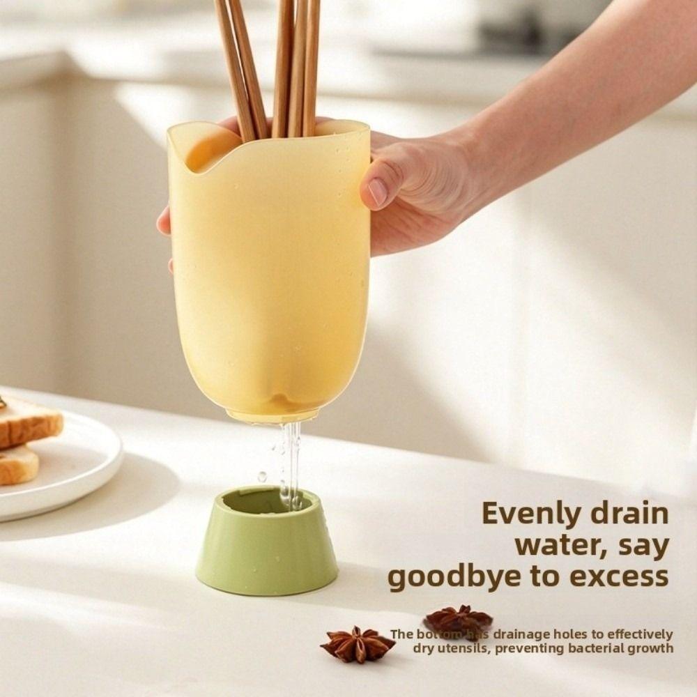 Spoon Stand Plastic Chopsticks Tube Kitchenware Cutlery Organizer  Home