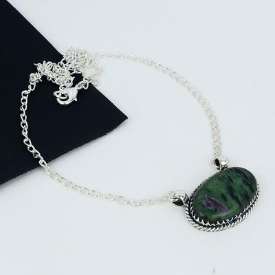 Ruby Zoisite Gemstone Handmade 925 Sterling Silver Necklace Natural Ruby Zoisite Handmade Jewelry Necklace For Women Necklace For Her
