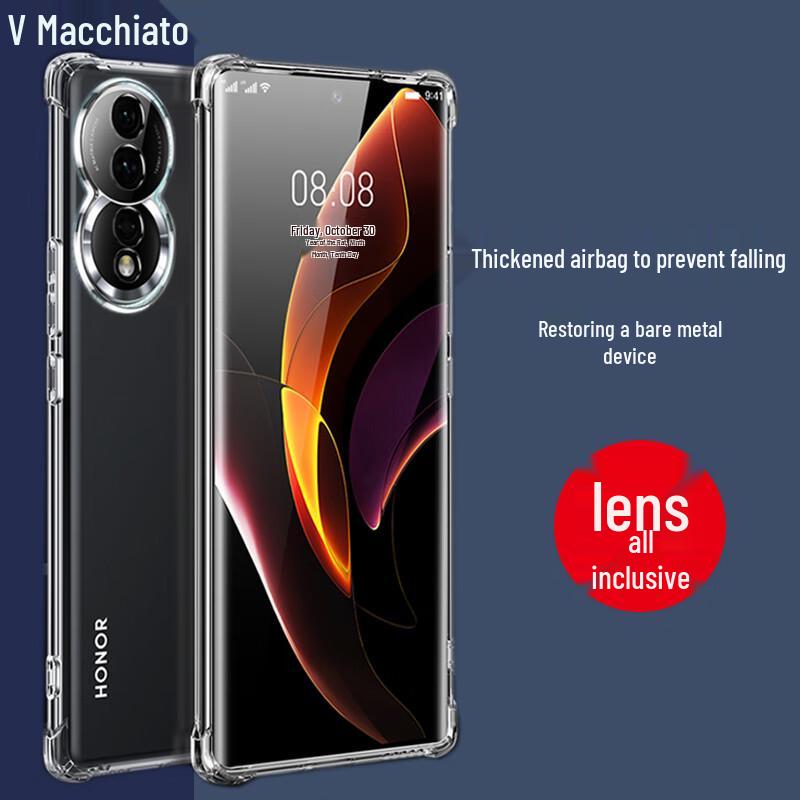 Honor 80 Clear Shockproof TPU Phone Case прозрачный белый