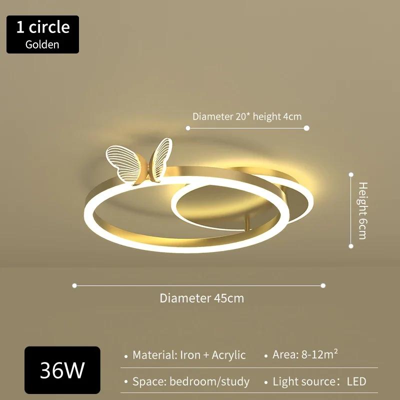 

Nordic Creative Butterfly Ring LED Подвесной светильник с регулировкой яркости для столовой, детской спальни, современного домашнего декора, светильники Warm white no remote