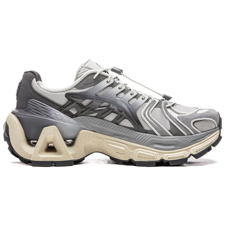 Li Ning Furious Rider ACE 3.0 Fashion Trend Cushioning Height Increasing Low top Casual Shoes Unisex Silver Gray AZGV151-9