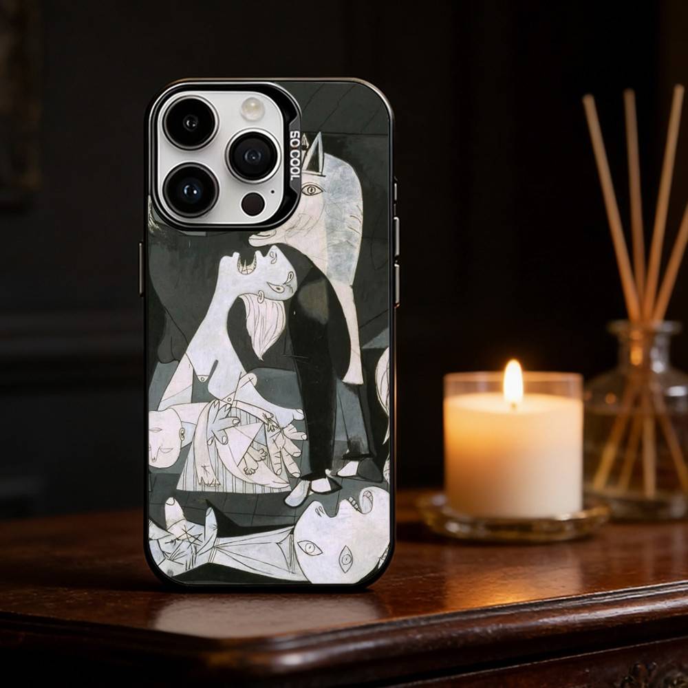 Picasso Abstract Art Painting Phone Case Color Silver Shell For IPhone 17 16 15 14 13 12 11 Pro Max Plus