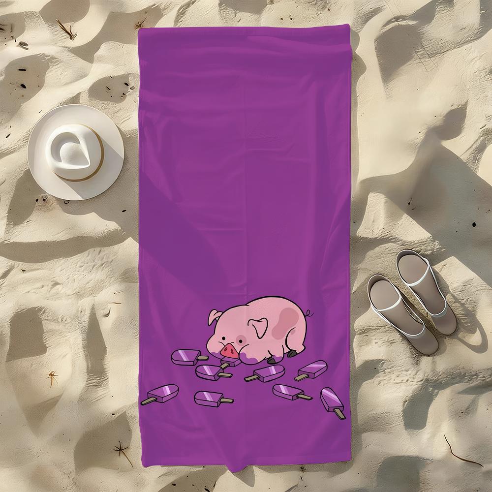 Süßes Schwein watschelt Handtuch Für Schwimmen Yoga Fitnessstudio Schnelltrocknend Weich und hautfreundlich Strandtücher Ganzjahres